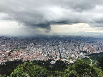 High angle view of townscape against sky