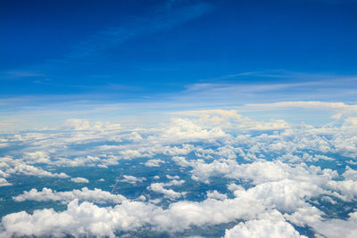 Aerial view of cloudscape against blue sky