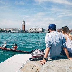 Tourists on beach