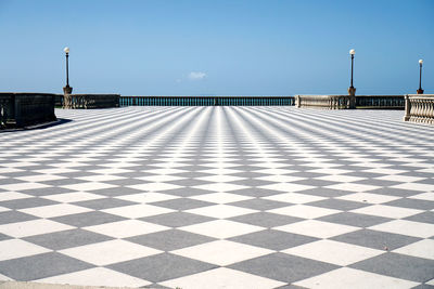 Terrace with checkered pattern