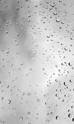 Full frame shot of raindrops on window