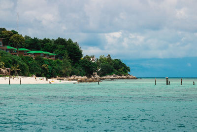 Scenic view of beach against sky