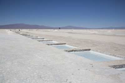 Scenic view of desert against clear sky