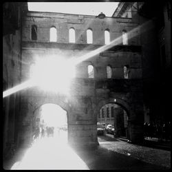 Arch bridge over water