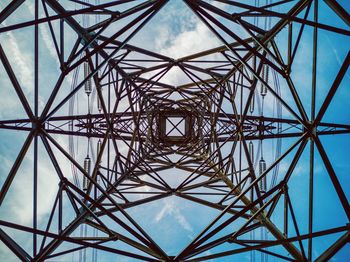 Low angle view of electricity pylon