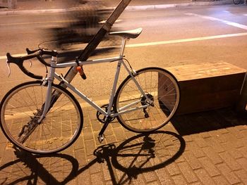 Bicycle parked in parking lot