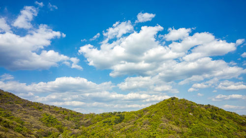 Low angle view of mountain against sky