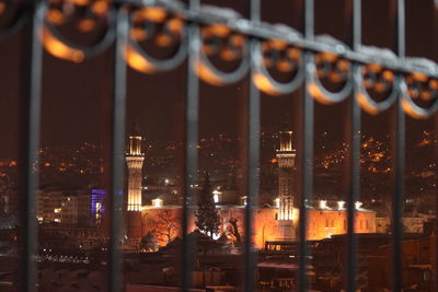 View of illuminated building at night