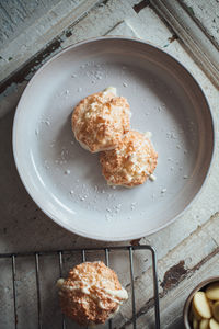 Close-up of biscuits on plate