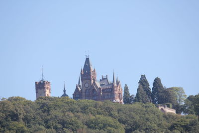 Low angle view of temple building against sky