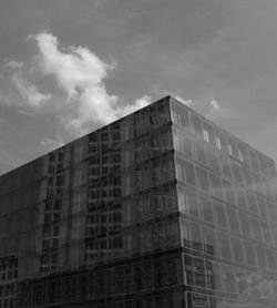 Low angle view of modern building against sky