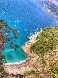 High angle view of coastline