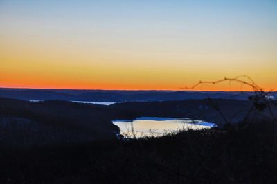 Scenic view of sea at sunset