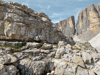 Scenic view of rocky mountains against sky