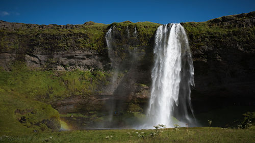 Scenic view of waterfall