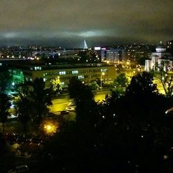 Illuminated city at night