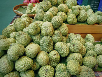 Pile of fresh juicy custard apples at the market