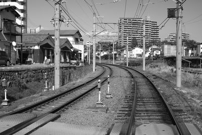 Railroad tracks against sky