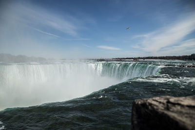 Scenic view of waterfall