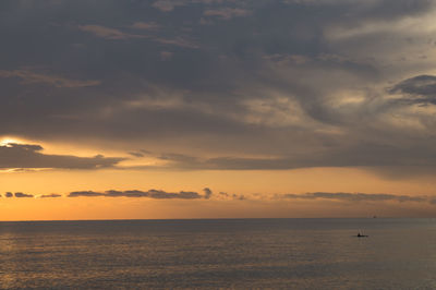 Scenic view of sea at sunset