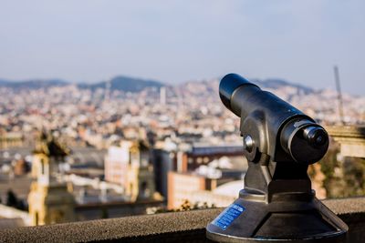 Close-up of cityscape against sky