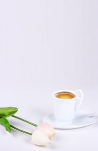 Close-up of coffee served on table