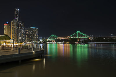 Illuminated city at night