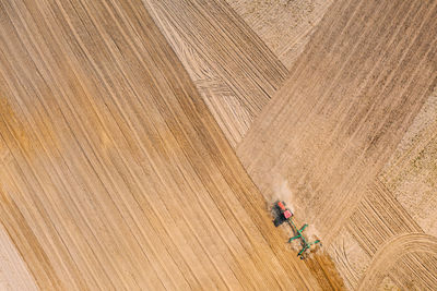 High angle view of people walking on beach