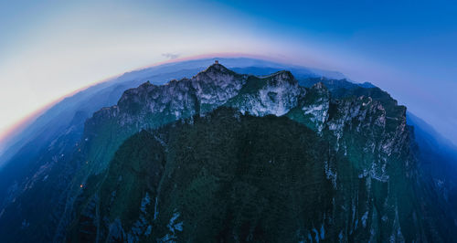 Panoramic view of the mountains and the great wall