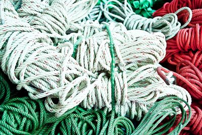 Full frame shot of colorful ropes