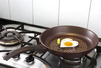 High angle view of tea in kitchen at home