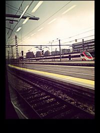 Train at railroad station platform