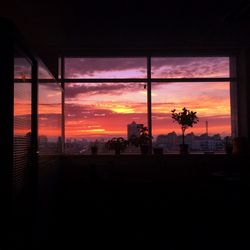 Silhouette landscape at sunset