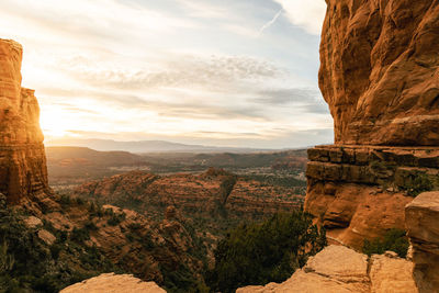 Best sunset in sedona arizona from cathedral rock viewpoint.