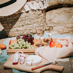 Fruits and vegetables on table