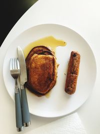 Close-up of breakfast served in plate