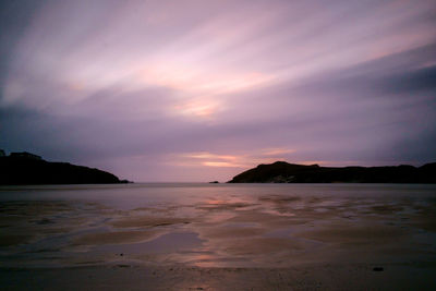 Scenic view of sea at sunset
