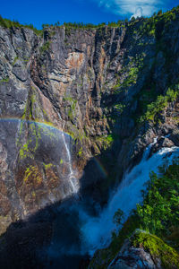 Scenic view of waterfall