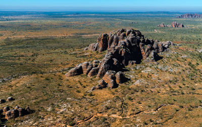 Rock formations on landscape