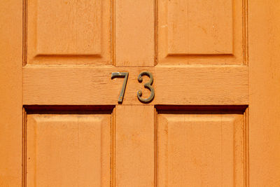 Close-up of closed door of building