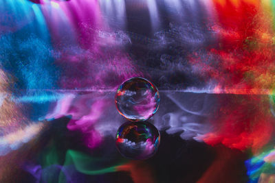 Close-up of crystal ball in water