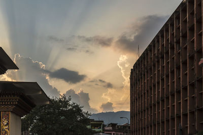 Low angle view of buildings against sky