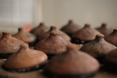 Close-up of meat on table