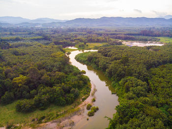 High angle view of landscape against sky