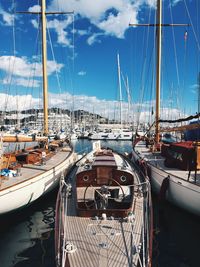 Sailing boats in the old harbor of cannes, france