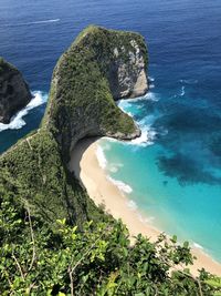 High angle view of island in sea