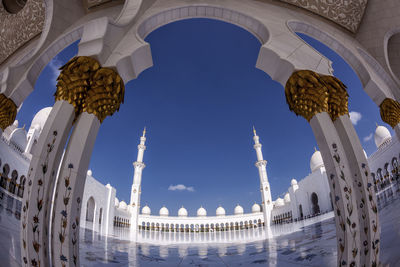 Low angle view of cathedral against blue sky