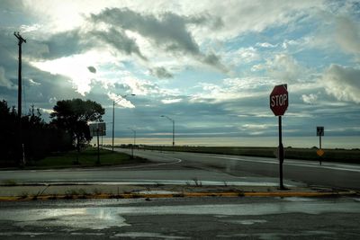 View of road against cloudy sky