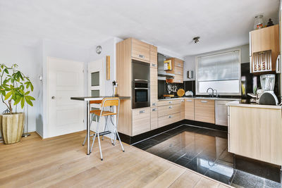 Interior of domestic kitchen