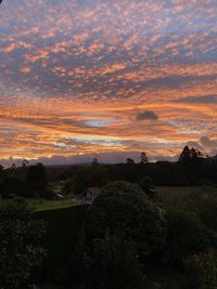 Scenic view of dramatic sky during sunset